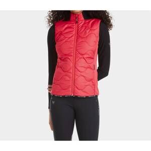 NEW HORSE PILOT quilted vest in lipstick red